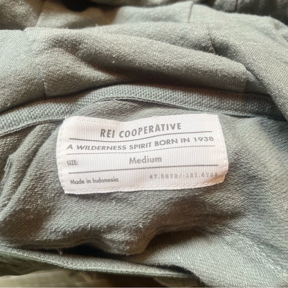 REI Olive Green Drawstring Hoodie - Picture 7 of 9